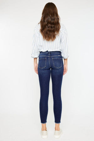 MID RISE ANKLE SKINNY JEANS-KC20009D Kan Can USA 