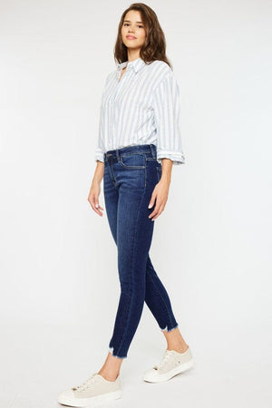 MID RISE ANKLE SKINNY JEANS-KC20009D Kan Can USA 