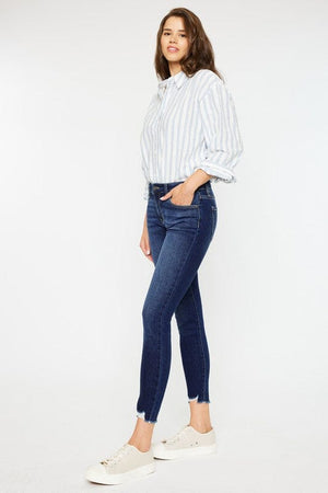 MID RISE ANKLE SKINNY JEANS-KC20009D Kan Can USA 