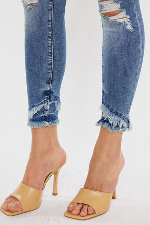 MID RISE ANKLE SKINNY JEANS-KC6204M Kan Can USA 