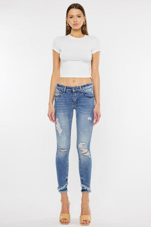 MID RISE ANKLE SKINNY JEANS-KC6204M Kan Can USA 