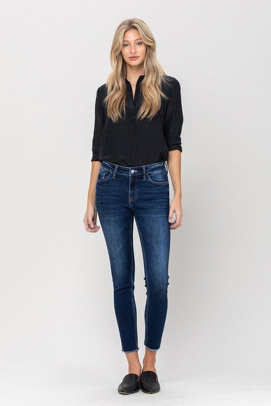 Mid Rise Raw Hem Crop Skinny VERVET by Flying Monkey EMERSON 24 