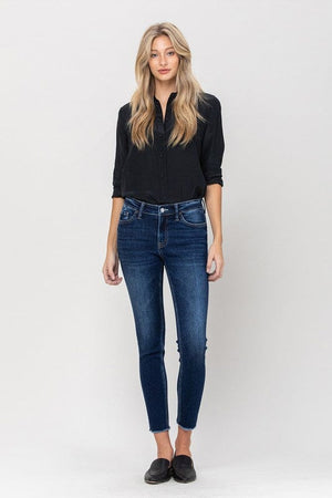 Mid Rise Raw Hem Crop Skinny VERVET by Flying Monkey 