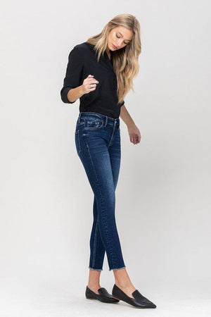 Mid Rise Raw Hem Crop Skinny VERVET by Flying Monkey 