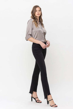 Mid Rise Step Hem with Slit Straight Jeans Flying Monkey WELL-INTENTIONED 24 