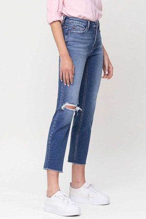 Mid-Rise Straight Crop Jeans VERVET by Flying Monkey 