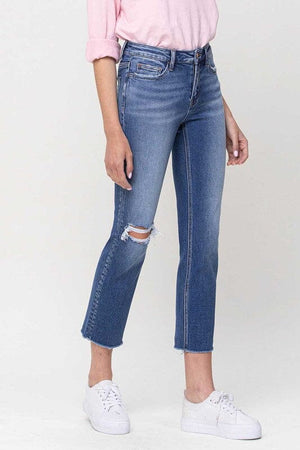 Mid-Rise Straight Crop Jeans VERVET by Flying Monkey 