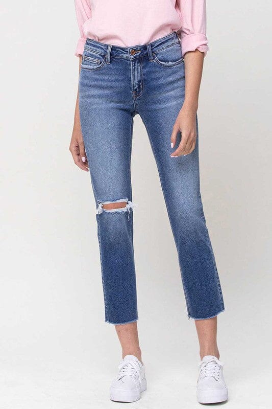 Mid-Rise Straight Crop Jeans VERVET by Flying Monkey TEAMING UP 24 