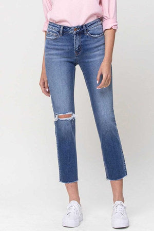 Mid-Rise Straight Crop Jeans VERVET by Flying Monkey 