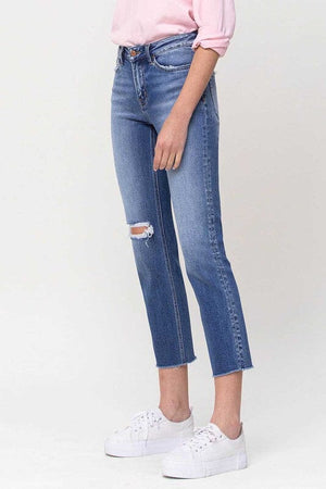 Mid-Rise Straight Crop Jeans VERVET by Flying Monkey 