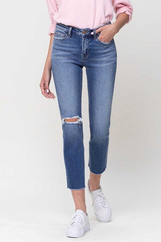 Mid-Rise Straight Crop Jeans VERVET by Flying Monkey TEAMING UP 24 