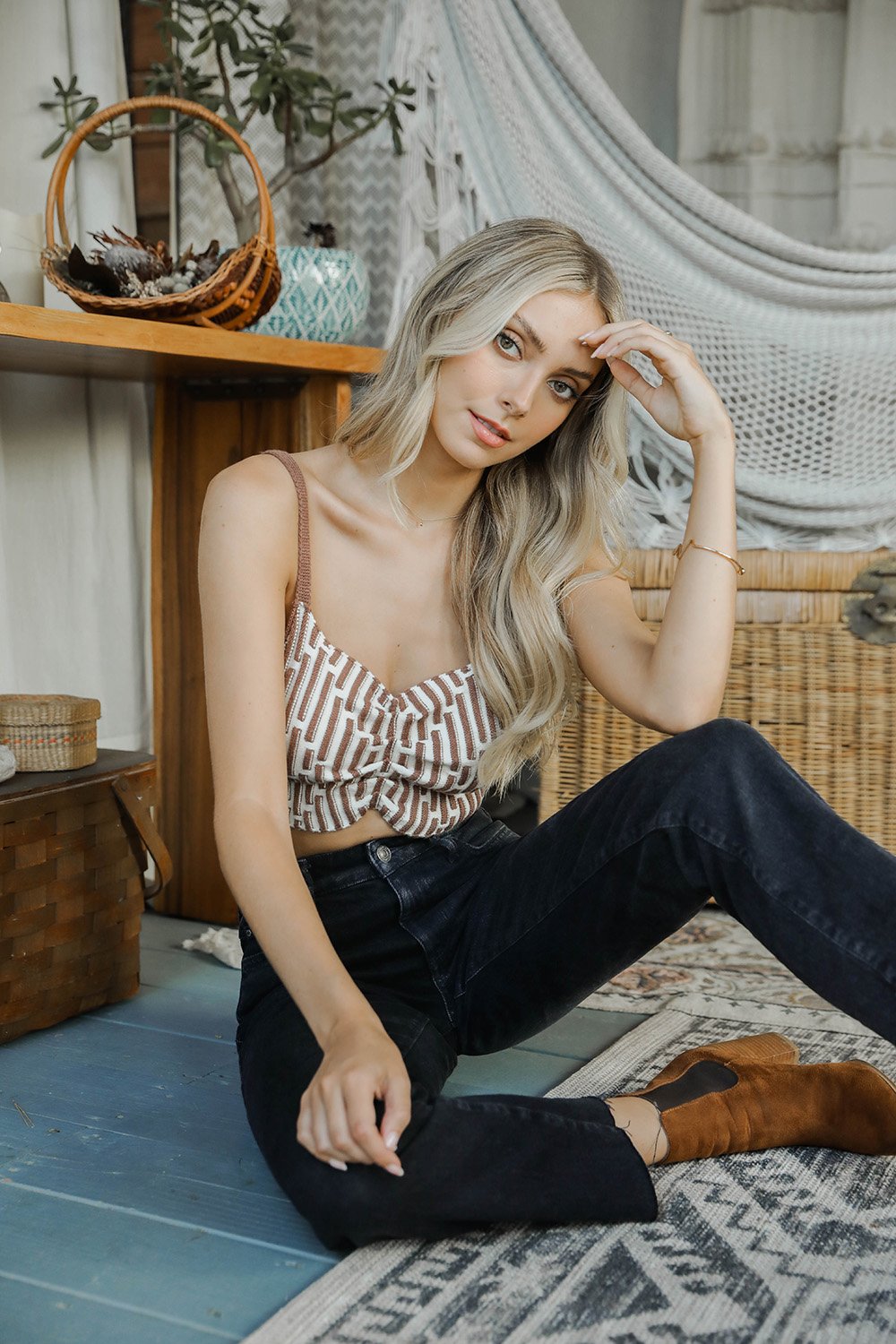 Mod Lines Contour Brami Bralette XS/S / Brown