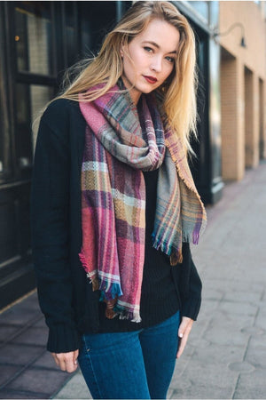 Multicolor Plaid Scarf Scarves Leto Collection 