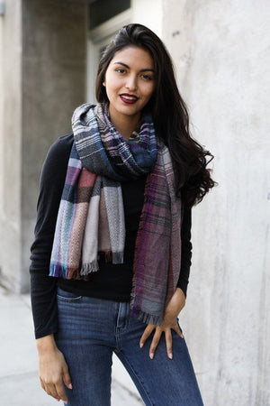 Multicolor Plaid Scarf Scarves Leto Collection 