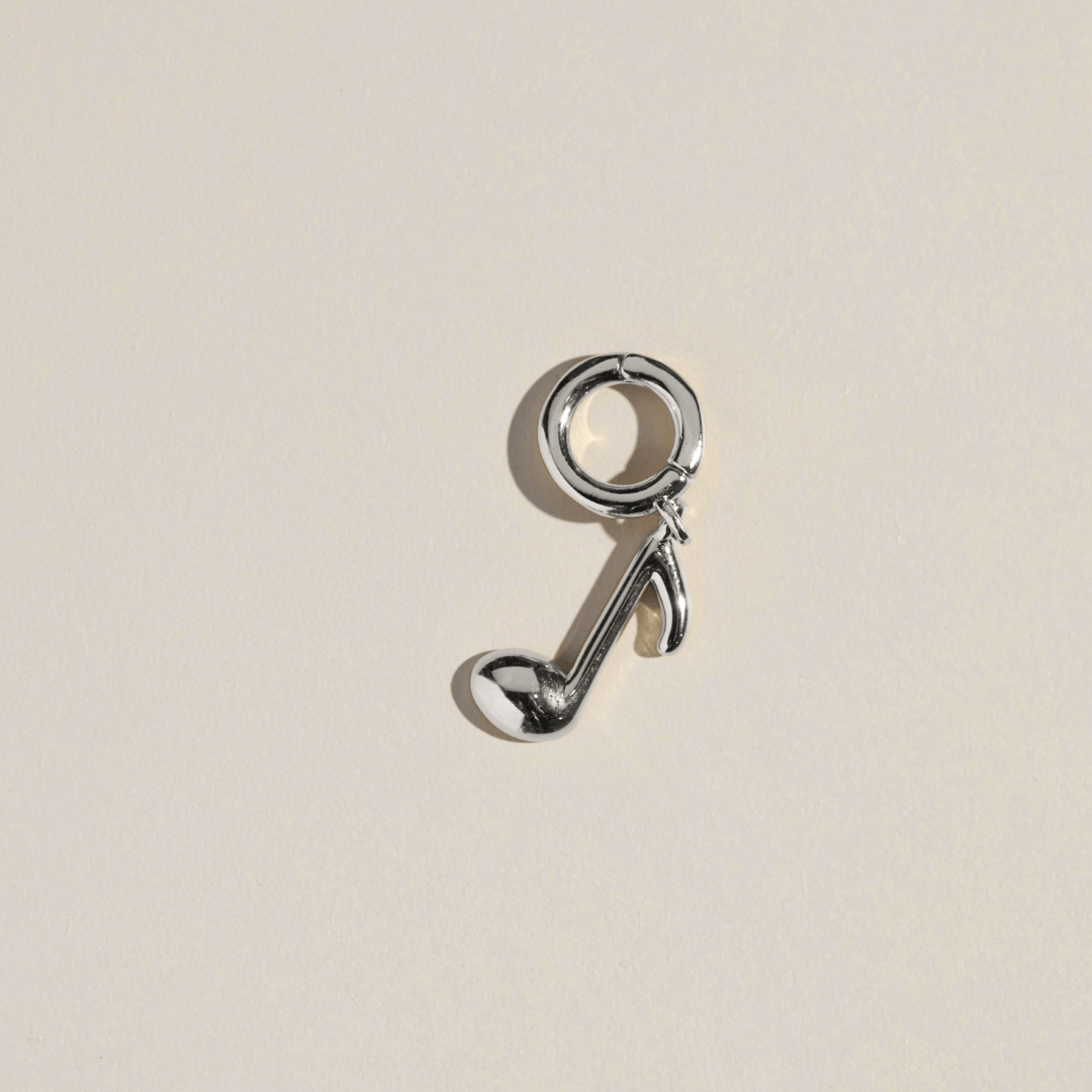 Silver Music Note Charm