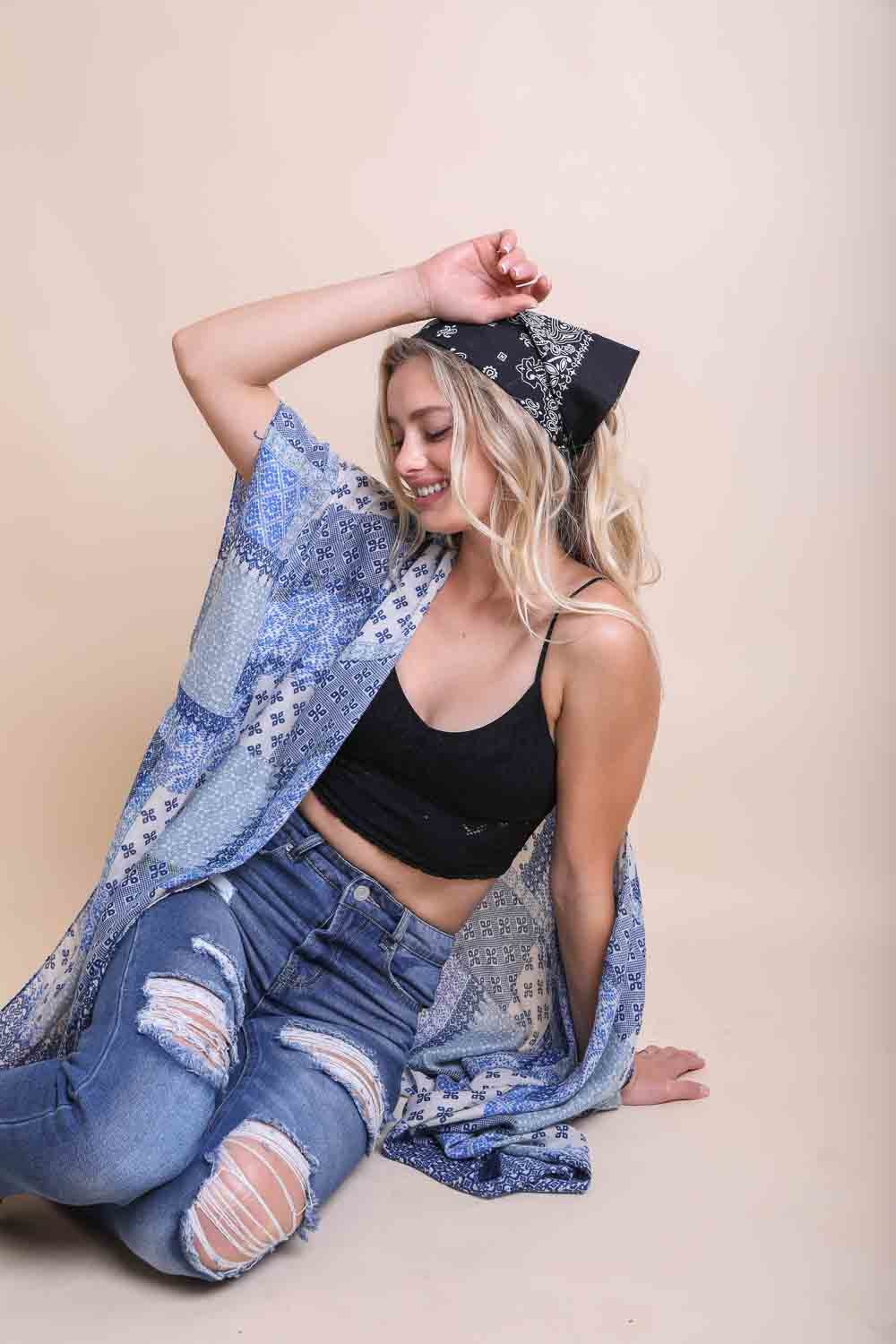 Muted Color Bandana Hats & Hair White
