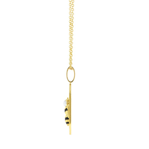 18k Gold Beehive Necklace