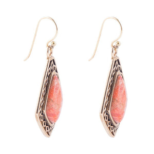 Native Vibe Orange Sponge Coral Arrow Earrings