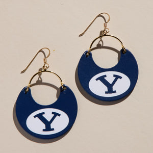 Brigham Young University Navy BYU Nina Earrings