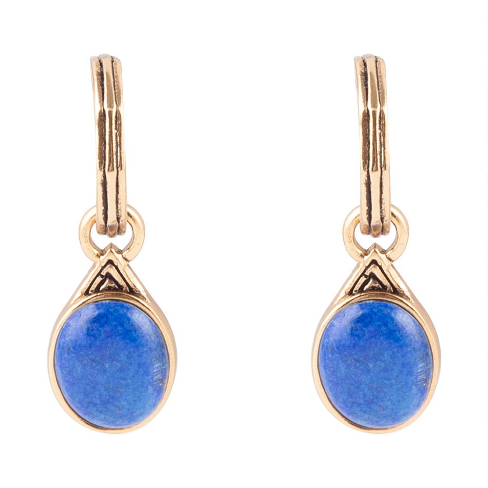 Nova Half-Hoop Blue Lapis and Golden Earrings