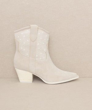 OASIS SOCIETY Cannes - Pearl Studded Western Boots KKE Originals LIGHT GREY 6 