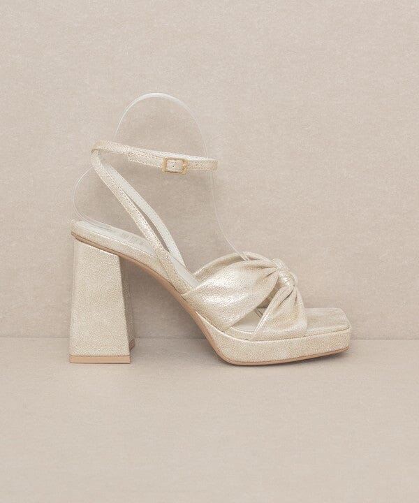 OASIS SOCIETY Zoey - Knotted Band Platform Heels KKE Originals LIGHT GOLD 6 