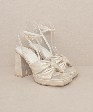 OASIS SOCIETY Zoey - Knotted Band Platform Heels KKE Originals 