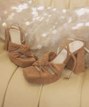 OASIS SOCIETY Zoey - Knotted Band Platform Heels KKE Originals 