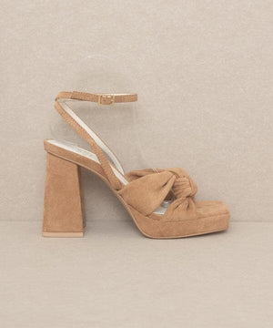 OASIS SOCIETY Zoey - Knotted Band Platform Heels KKE Originals ALMOND 6 