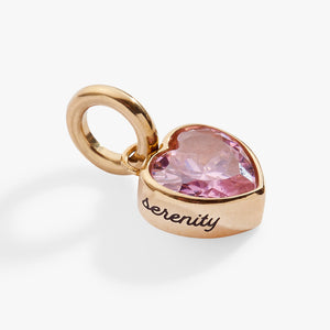 October 'Serenity' Heart Birthstone Charm