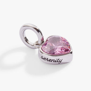 October 'Serenity' Heart Birthstone Charm