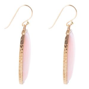 Odyssey Long Pink Opal and Bronze Earrings