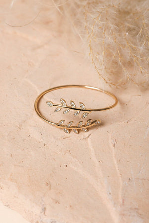 Olive Branch Minimal Bracelet Jewelry Leto Collection Gold 