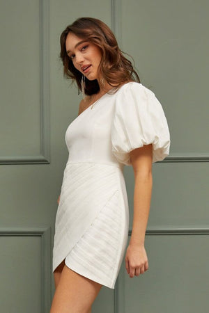 ONE SHOULDER RUFFLE DRESS Do + Be Collection 