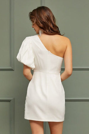 ONE SHOULDER RUFFLE DRESS Do + Be Collection 