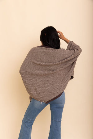 Over The Shoulder Knitted Shawl Ponchos Leto Collection 