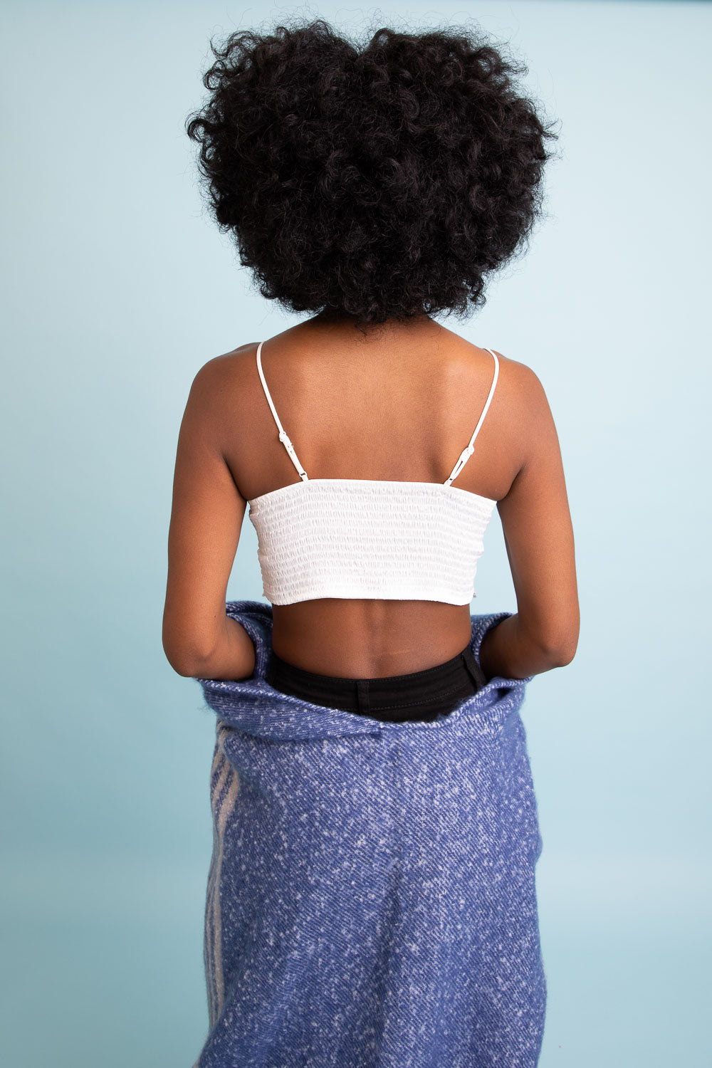 Overlay Crochet Longline Bralette Small / White