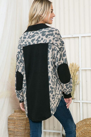 Oversized Elbow Patch Shacket Orange Farm Clothing 