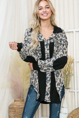 Oversized Elbow Patch Shacket Orange Farm Clothing 