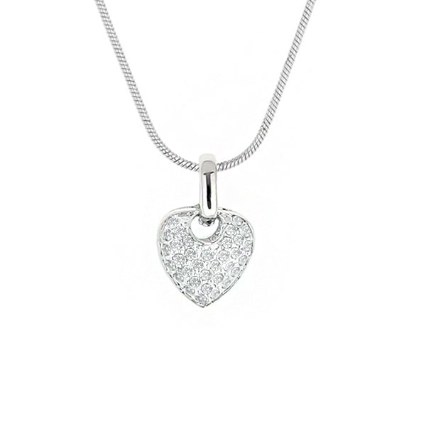 Pave Heart Pendant Necklace