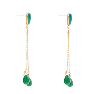 Palios Green Onyx Cascade Post Earrings