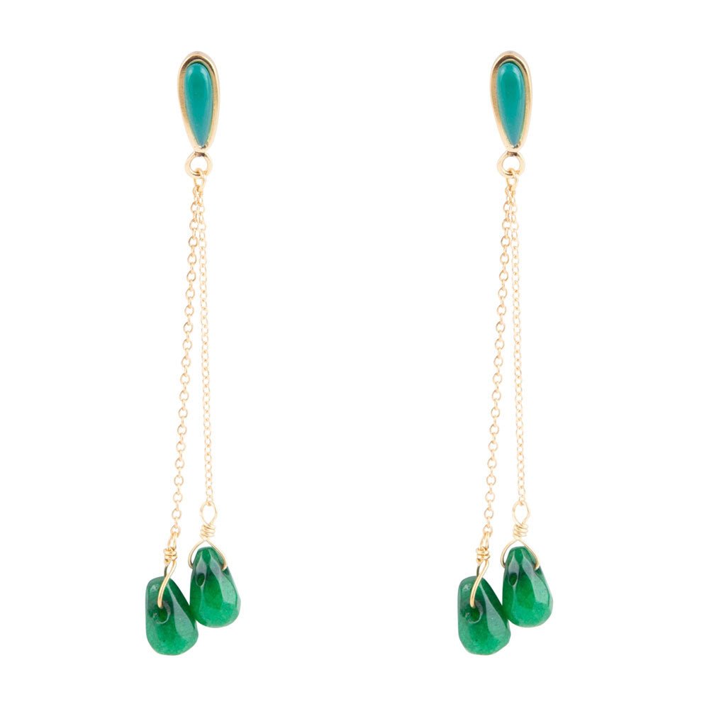 Palios Green Onyx Cascade Post Earrings
