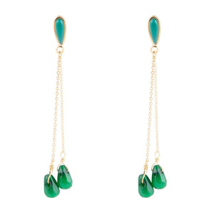 Palios Green Onyx Cascade Post Earrings