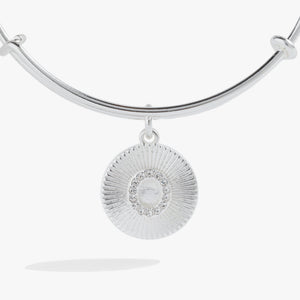 Initial O Pave Starburst Texture Bangle