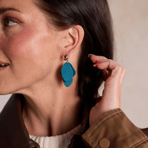 Peacock Suede Weston Earrings