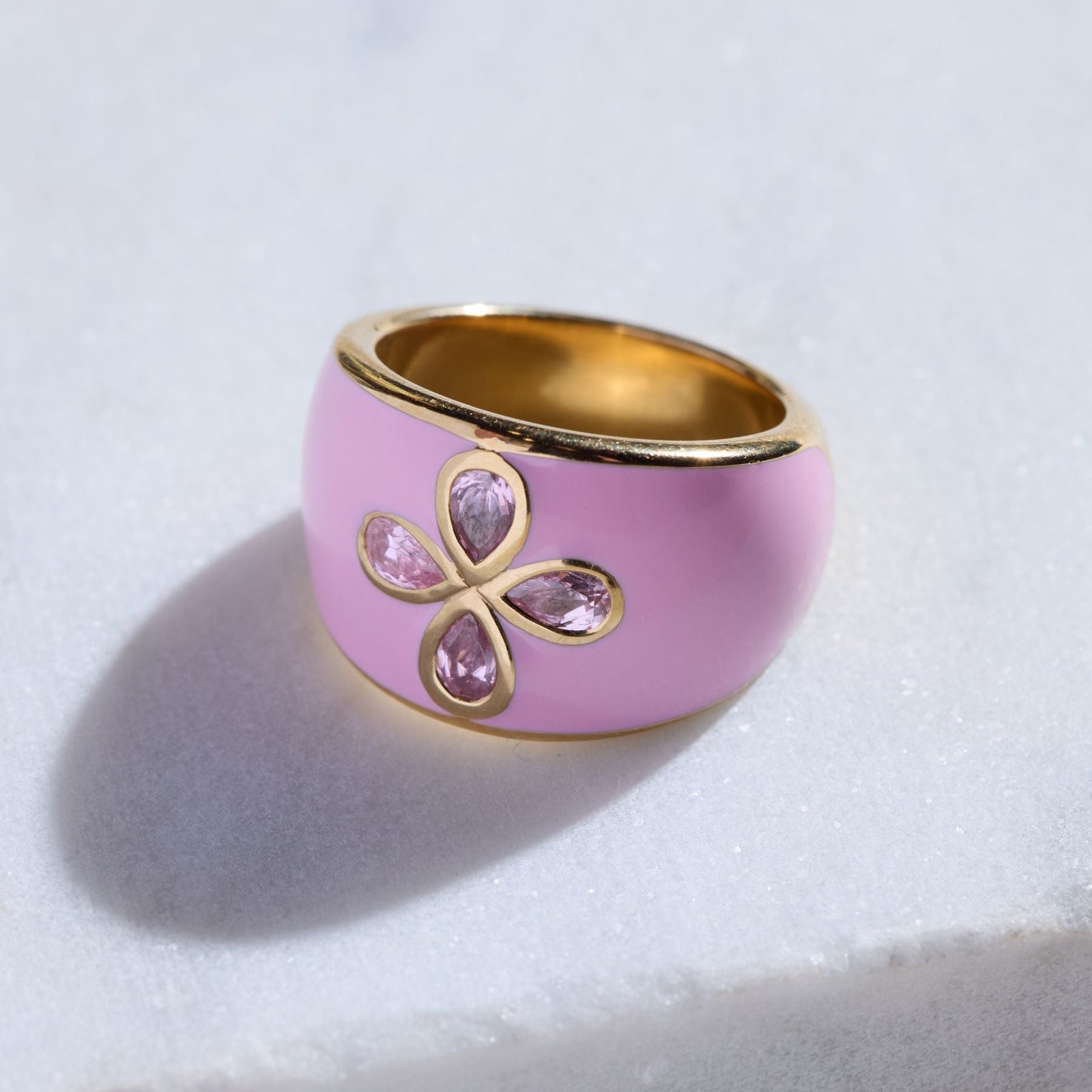 Pink Nickelmark Cigar Ring