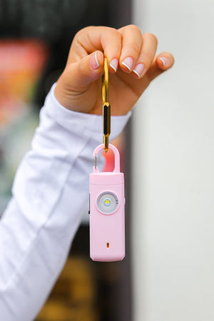 Pink Personal Alarm Flashlight Keychain ICON 