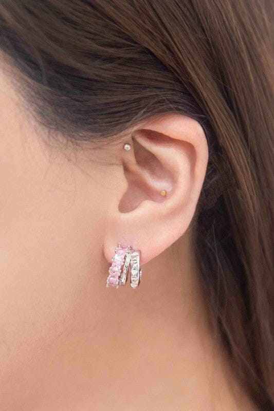 Pink Rocket Hoop Earrings Lovoda Pink OS 