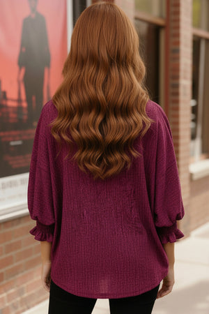 Pretty in Fuchsia Puff Sleeve Blouse