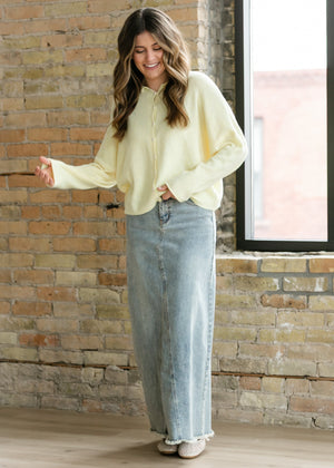 Piper A-line Long Denim Maxi Skirt